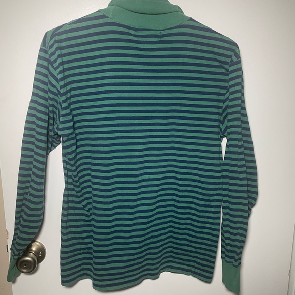 Vintage striped Polo Ralph Lauren turtleneck , green UNISEX  MEDIUM - Picture 4 of 4